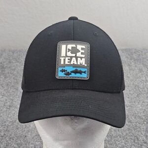 Clam Ice Team Trucker Hat Mens Black Fishing Snapback Mesh Cap Outdoors Midwest